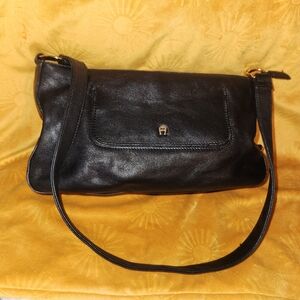 EUC Etienne Aigner Black Leather Satchel